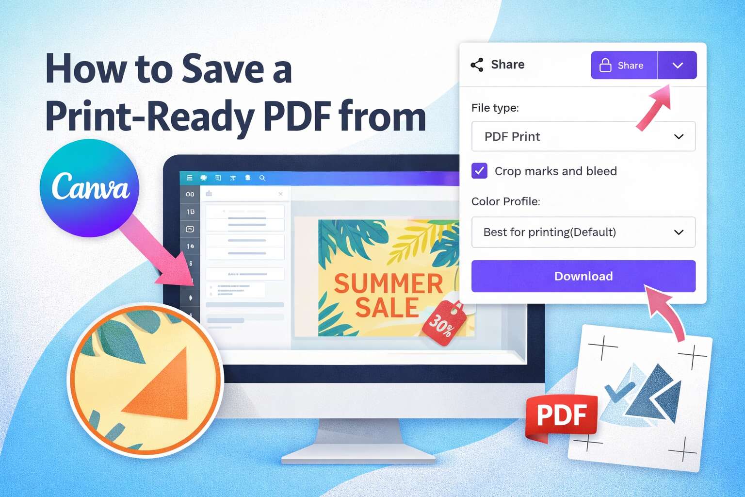 Shows a screeview of exporting a file from Canva